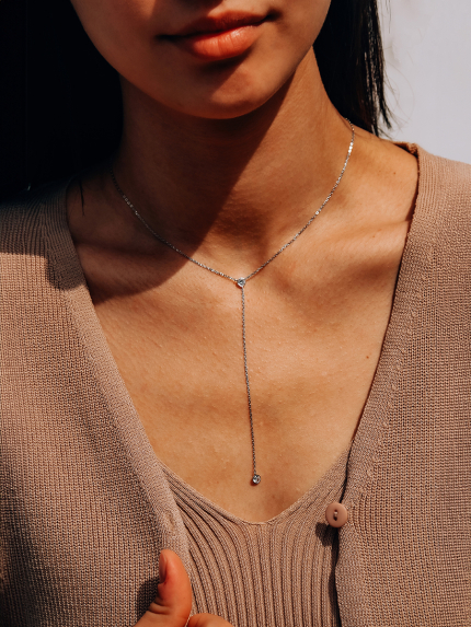 Кольє фіаніт Срібло 925° (родій) 978191