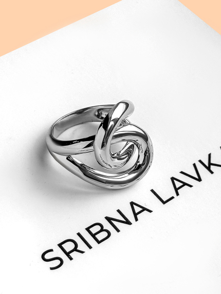 Каблучка без вставок Срібло 925° (родій) 978192