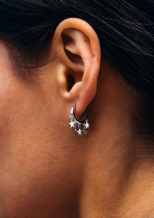 Сережки без вставок Срібло 925° (родій) 978193