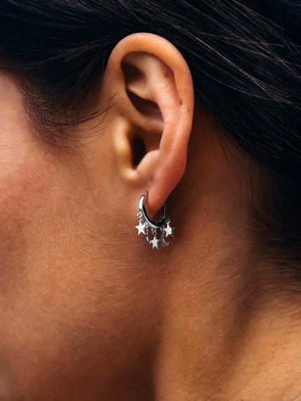 Сережки без вставок Срібло 925° (родій) 978193