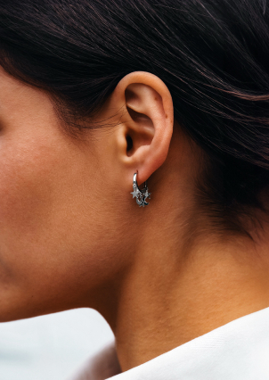 Сережки без вставок Срібло 925° (родій) 978193