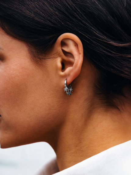 Сережки без вставок Срібло 925° (родій) 978193