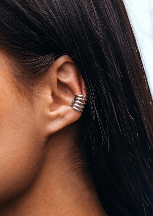 Сережки без вставок Срібло 925° (родій) 5210071