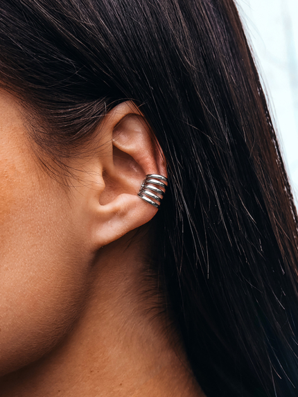 Сережки без вставок Срібло 925° (родій) 5210071