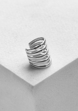 Сережки без вставок Срібло 925° (родій) 5210071