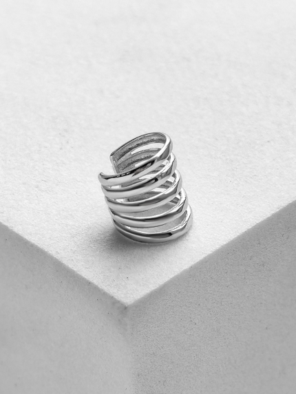 Сережки без вставок Срібло 925° (родій) 5210071