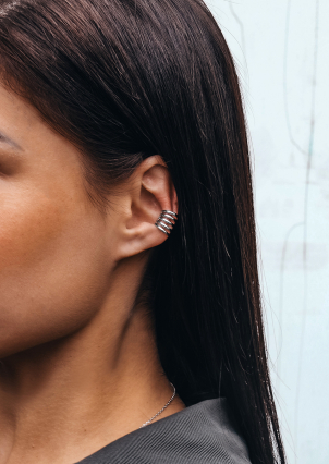 Сережки без вставок Срібло 925° (родій) 5210071