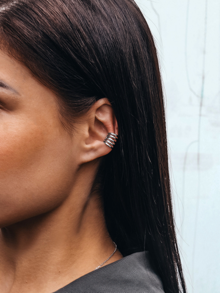 Сережки без вставок Срібло 925° (родій) 5210071