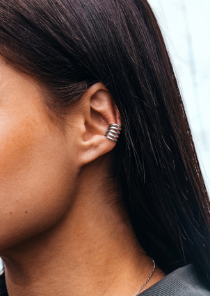 Сережки без вставок Срібло 925° (родій) 5210071