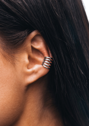 Сережки без вставок Срібло 925° (родій) 5210071