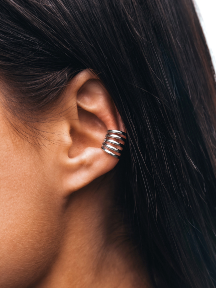 Сережки без вставок Срібло 925° (родій) 5210071