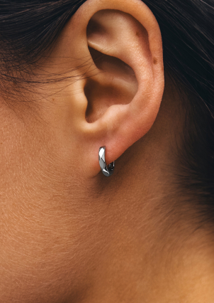 Сережки без вставок Срібло 925° (родій) 978194