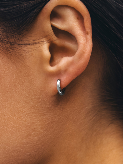 Сережки без вставок Срібло 925° (родій) 978194