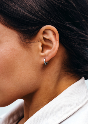 Сережки без вставок Срібло 925° (родій) 978194