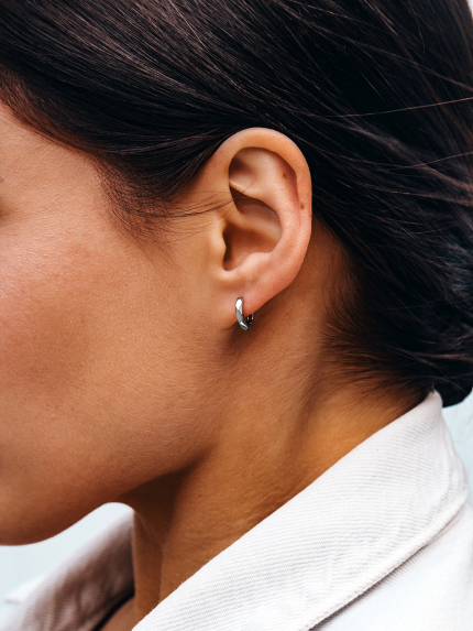 Сережки без вставок Срібло 925° (родій) 978194