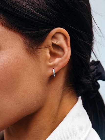 Сережки без вставок Срібло 925° (родій) 978194