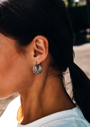 Сережки без вставок Срібло 925° (родій) 978195