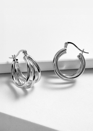 Сережки без вставок Срібло 925° (родій) 978195