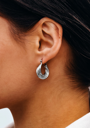 Сережки без вставок Срібло 925° (родій) 978196