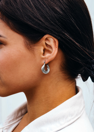 Сережки без вставок Срібло 925° (родій) 978196