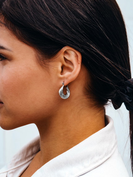 Сережки без вставок Срібло 925° (родій) 978196