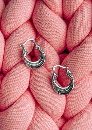 Сережки без вставок Срібло 925° (родій) 978196