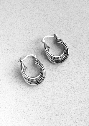 Сережки без вставок Срібло 925° (родій) 978196