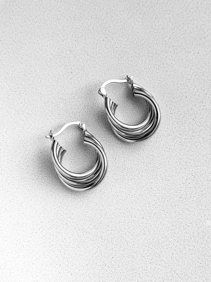 Сережки без вставок Срібло 925° (родій) 978196