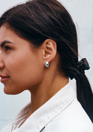 Сережки без вставок Срібло 925° (родій) 978197