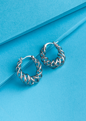 Сережки без вставок Срібло 925° (родій) 978198