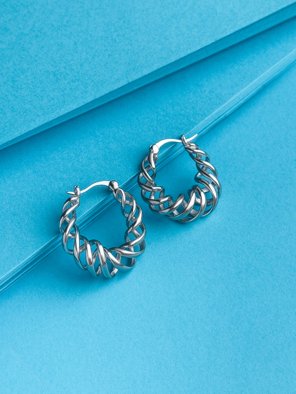 Earrings without inserts Silver 925° (rhodium) 978198