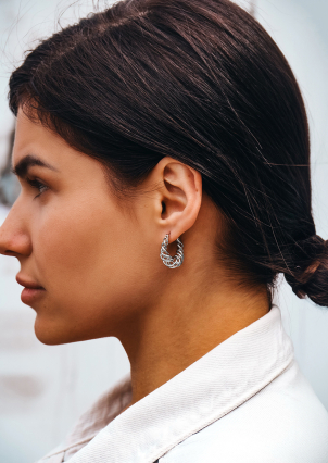 Сережки без вставок Срібло 925° (родій) 978198