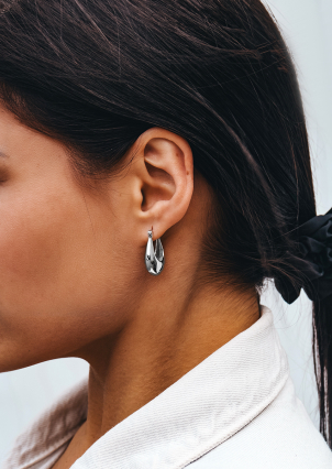 Сережки без вставок Срібло 925° (родій) 978199