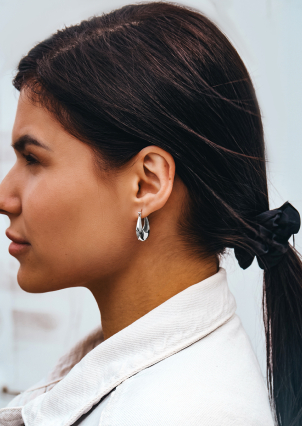 Сережки без вставок Срібло 925° (родій) 978199