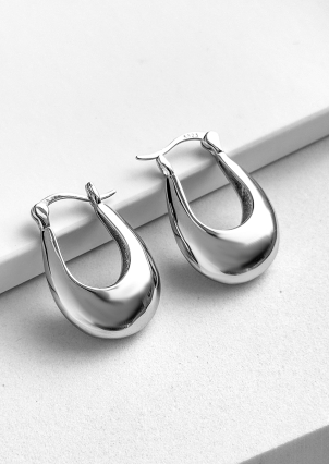 Сережки без вставок Срібло 925° (родій) 978199