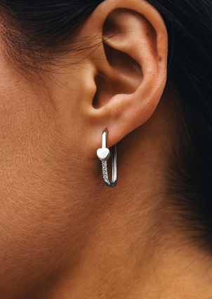 Сережки фіаніт Срібло 925° (родій) 978200