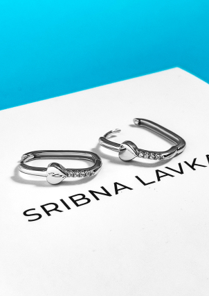 Сережки фіаніт Срібло 925° (родій) 978200