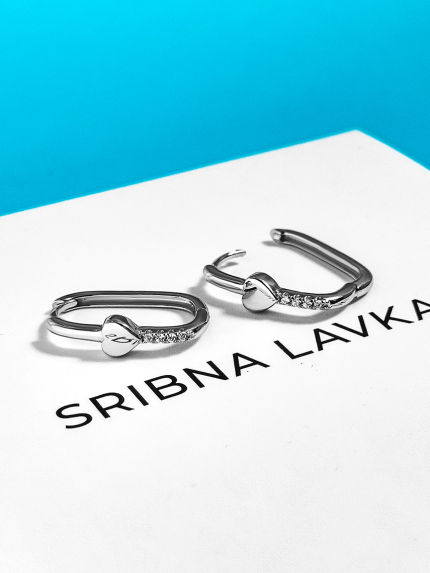 Сережки фіаніт Срібло 925° (родій) 978200