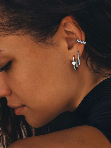 Сережки фіаніт Срібло 925° (родій) 978200