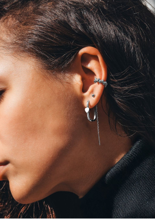 Сережки фіаніт Срібло 925° (родій) 978200