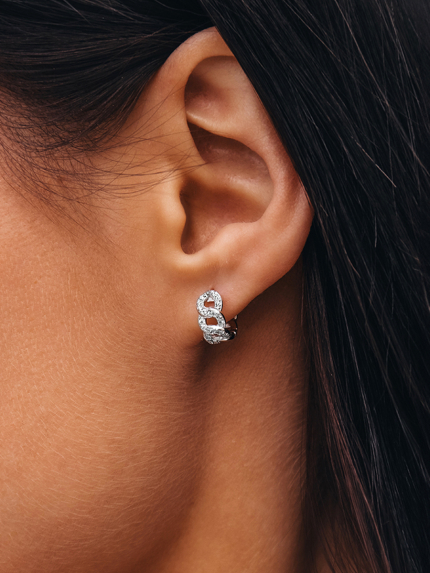 Сережки фіаніт Срібло 925° (родій) 978201