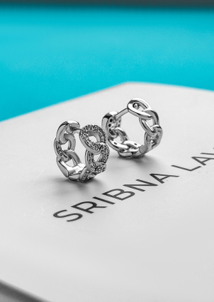 Сережки фіаніт Срібло 925° (родій) 978201