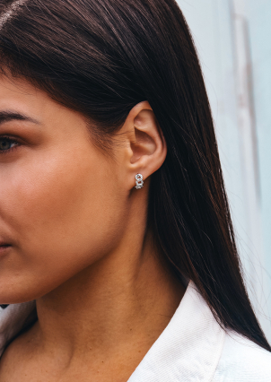 Сережки фіаніт Срібло 925° (родій) 978201