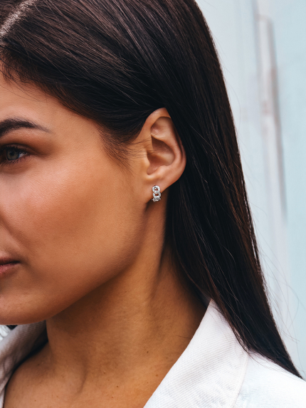 Сережки фіаніт Срібло 925° (родій) 978201