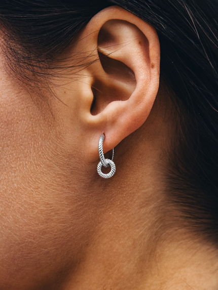 Сережки без вставок Срібло 925° (родій) 978202