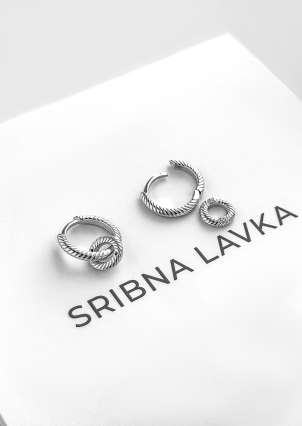 Сережки без вставок Срібло 925° (родій) 978202