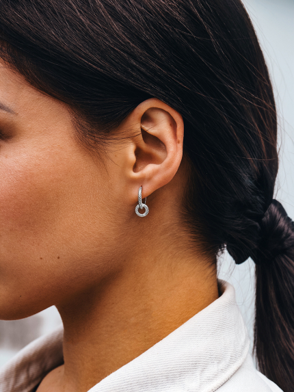 Сережки без вставок Срібло 925° (родій) 978202