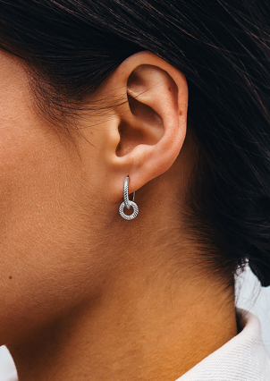 Сережки без вставок Срібло 925° (родій) 978202