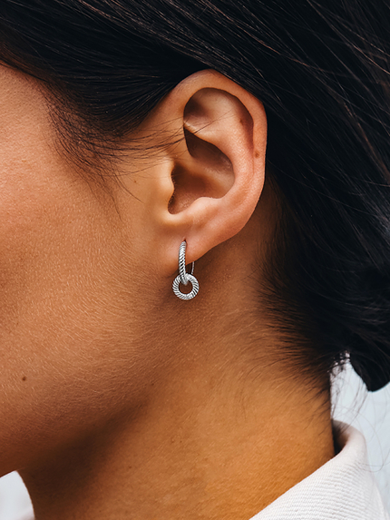 Сережки без вставок Срібло 925° (родій) 978202