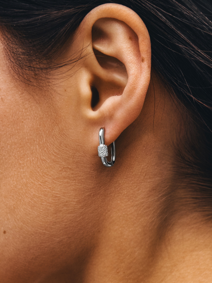 Сережки фіаніт Срібло 925° (родій) 978203